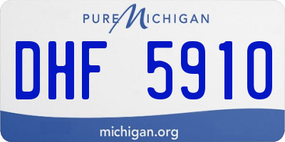 MI license plate DHF5910