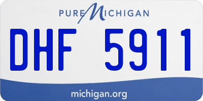 MI license plate DHF5911