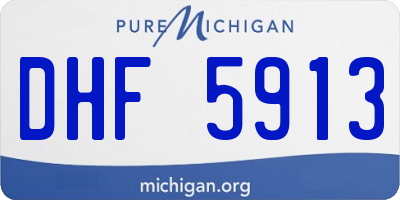 MI license plate DHF5913