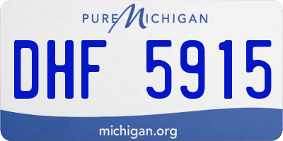 MI license plate DHF5915