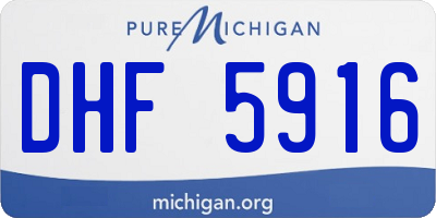 MI license plate DHF5916