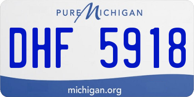 MI license plate DHF5918