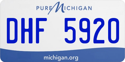 MI license plate DHF5920