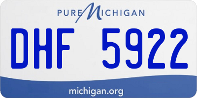 MI license plate DHF5922