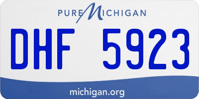 MI license plate DHF5923