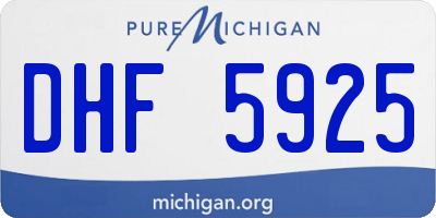 MI license plate DHF5925