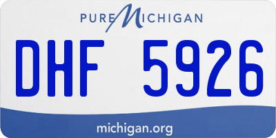 MI license plate DHF5926