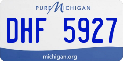 MI license plate DHF5927