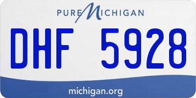 MI license plate DHF5928