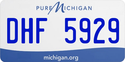 MI license plate DHF5929