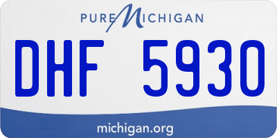 MI license plate DHF5930