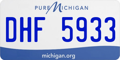 MI license plate DHF5933