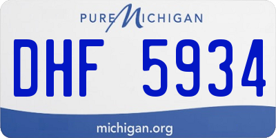 MI license plate DHF5934