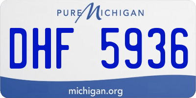 MI license plate DHF5936
