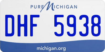MI license plate DHF5938
