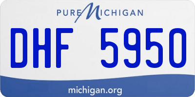 MI license plate DHF5950
