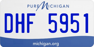 MI license plate DHF5951