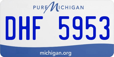 MI license plate DHF5953