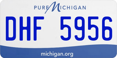 MI license plate DHF5956