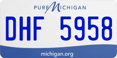 MI license plate DHF5958