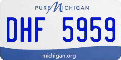 MI license plate DHF5959