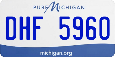 MI license plate DHF5960