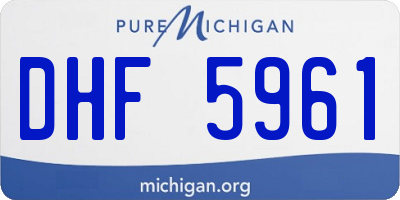 MI license plate DHF5961