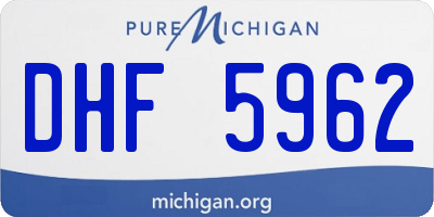 MI license plate DHF5962
