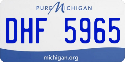 MI license plate DHF5965