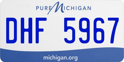 MI license plate DHF5967
