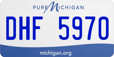 MI license plate DHF5970