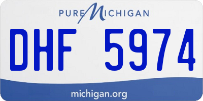 MI license plate DHF5974