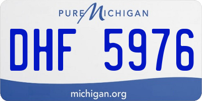 MI license plate DHF5976