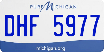 MI license plate DHF5977