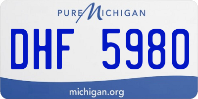 MI license plate DHF5980