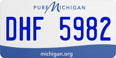MI license plate DHF5982