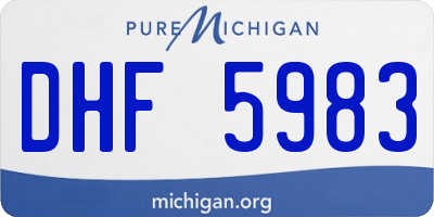 MI license plate DHF5983