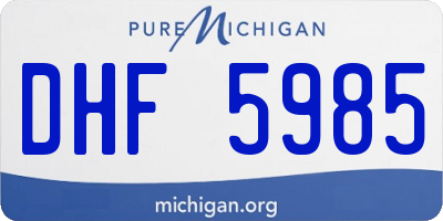 MI license plate DHF5985