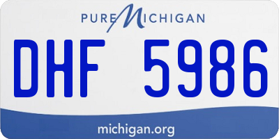 MI license plate DHF5986