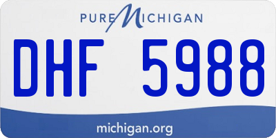MI license plate DHF5988