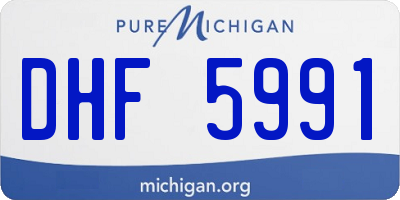 MI license plate DHF5991