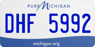 MI license plate DHF5992