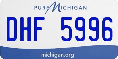 MI license plate DHF5996