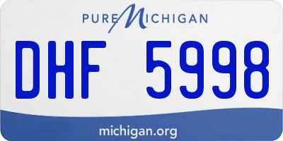 MI license plate DHF5998