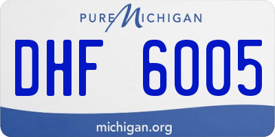 MI license plate DHF6005