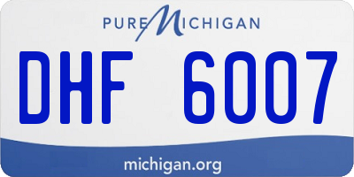 MI license plate DHF6007