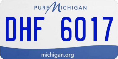 MI license plate DHF6017