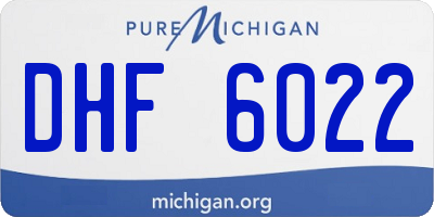 MI license plate DHF6022