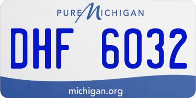 MI license plate DHF6032