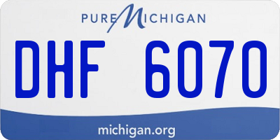 MI license plate DHF6070